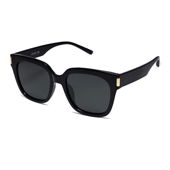 ?Black Classic Polarized Sunglasses for Women Men Trendy Square Frame